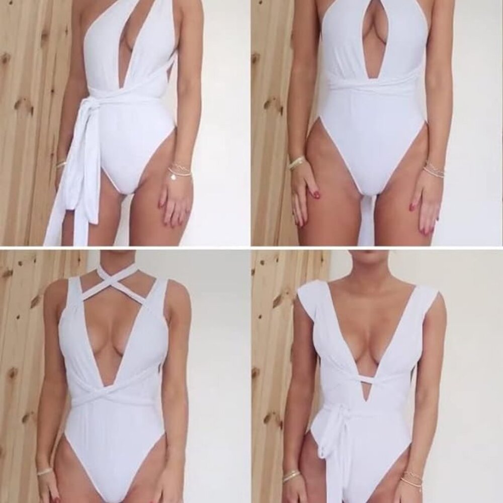 NWOT: Lilosy Sexy Tie Criss Cross Plunge One Piece